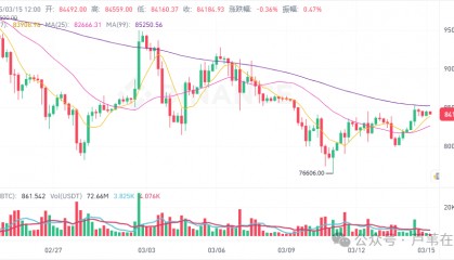 3月15日加密货币市场：BTC要上10万，ETH、XRP、SOL大涨，KAS上涨14%，HYPE上涨11%，OKB上涨10%