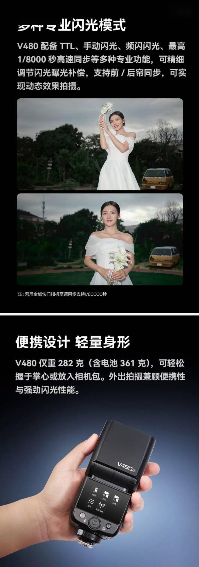 神牛推出 V480 TTL 闪光灯：2200 毫安时锂电池，898 元