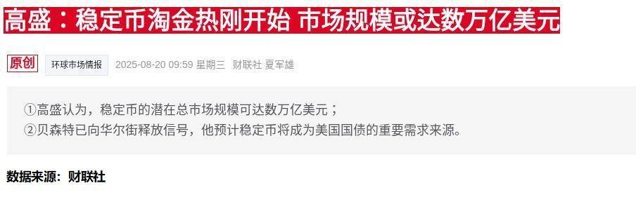 高盛喊你加仓稳定币，会成为新龙头吗？